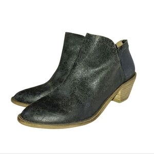 Kelsi Dagger+Anthropologie Brooklyn Kenmare Booties Black Metallic Leather Boot